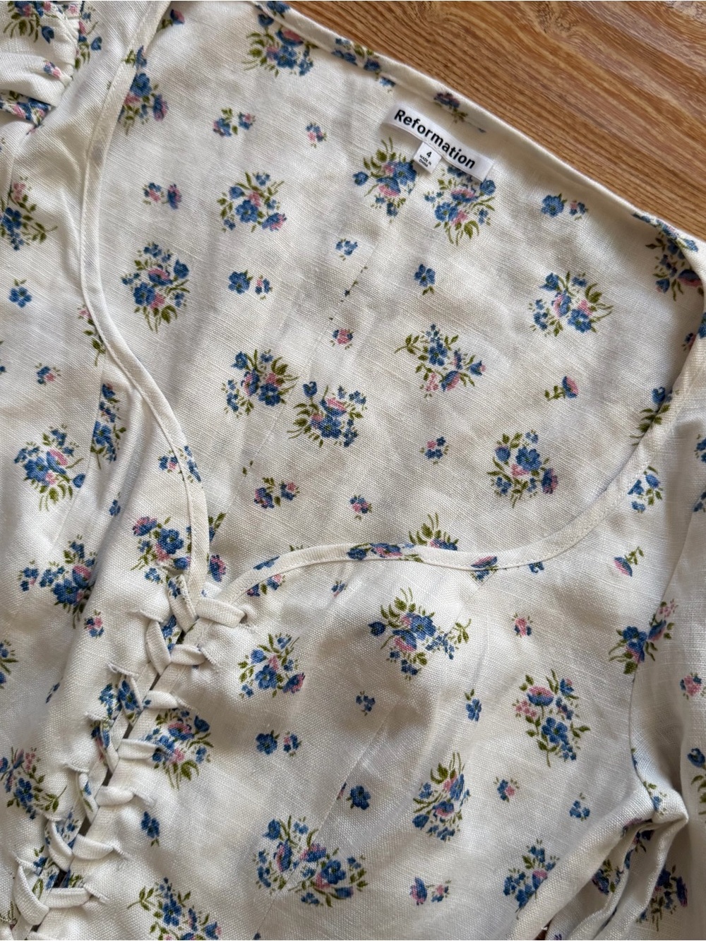 [reformation] barrett linen floral top - Picture 8 of 11